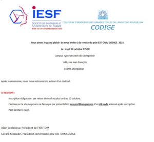 Prix IESF-CODIGE 2021