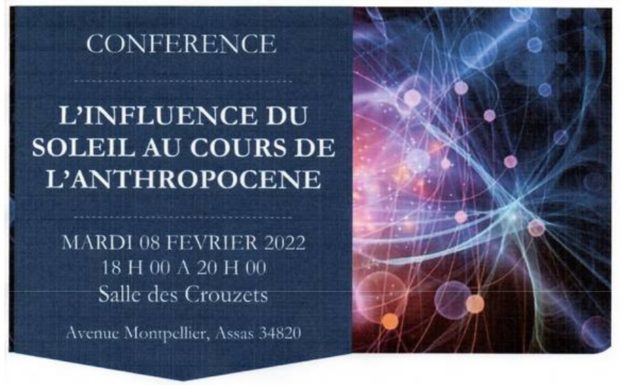 Conférence Pierre Rouge Sciences: L’Influence du soleil au cours de l’Anthropocène