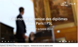 Cérémonie de remise des diplômes 2022 de l’école des Mines Paris | PSL.