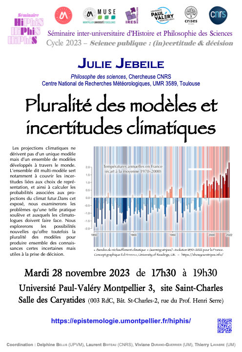 Conférence HiPhiS:« Pluralité des modèles et incertitudes climatiques »