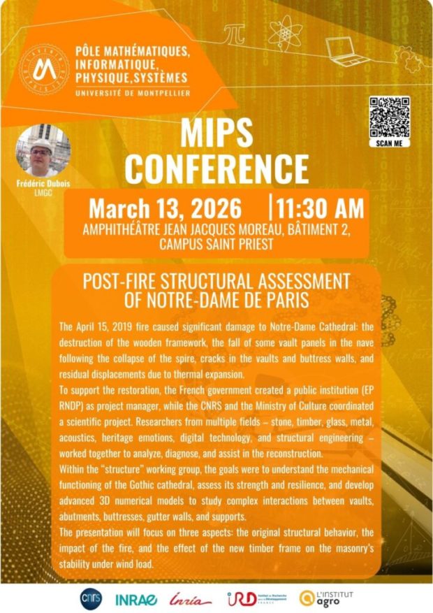 Conférence scientifique L’évaluation post-incendie de la structure de Notre-Dame de Paris